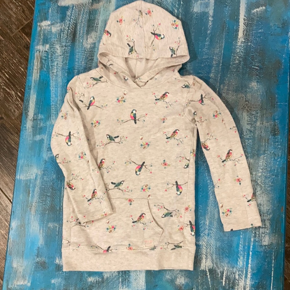 EUC Girls Floral/Birds Hoodie